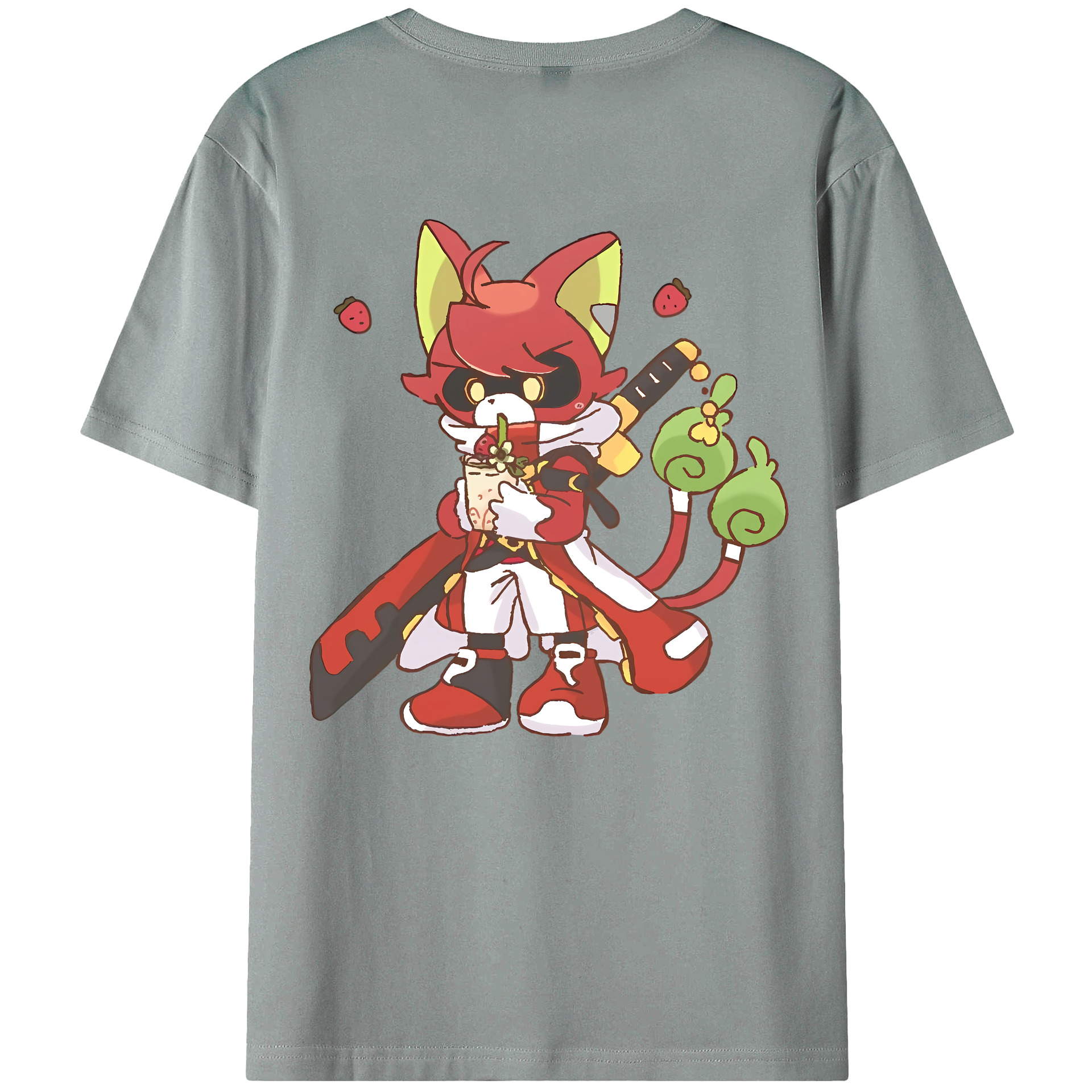 （画像用） 妖怪ウォッチ Yo-kai Watch 綿100％ メンズ半袖Tシャツ（バックプリント） 通気性